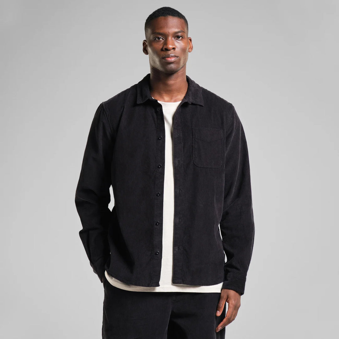 Hemd Varberg Corduroy Black von Dedicated Model