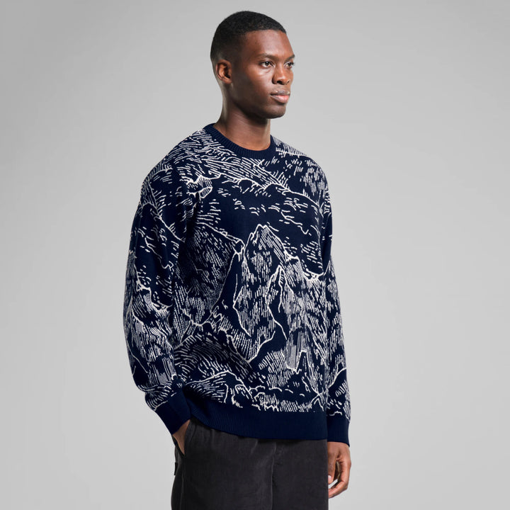 Sweater Mora Mountain Horizon Navy von Dedicated Model Seite