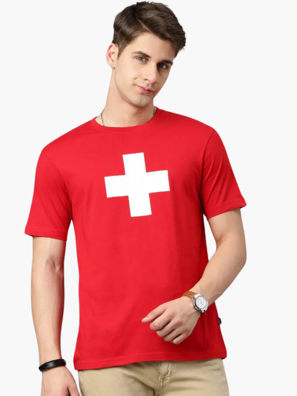 T-Shirt Helvetica Rot Switcher Model