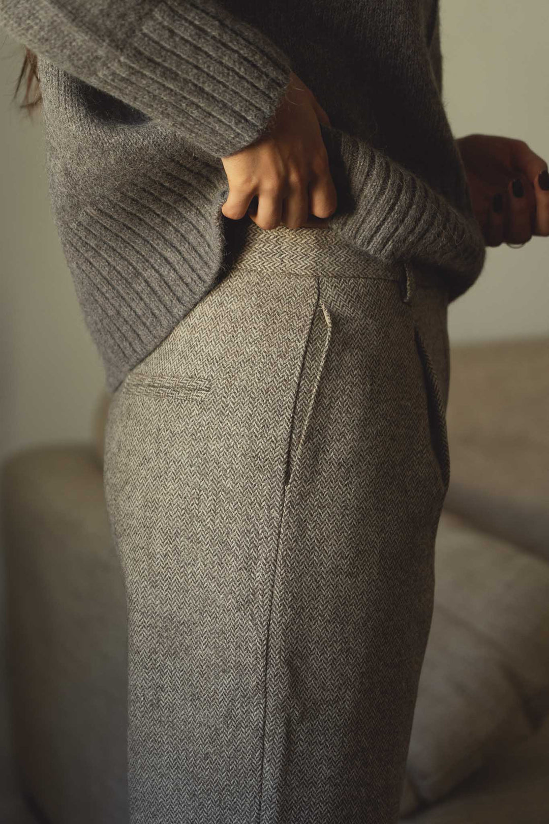 Wollhose Zoe Herringbone von Näz 2